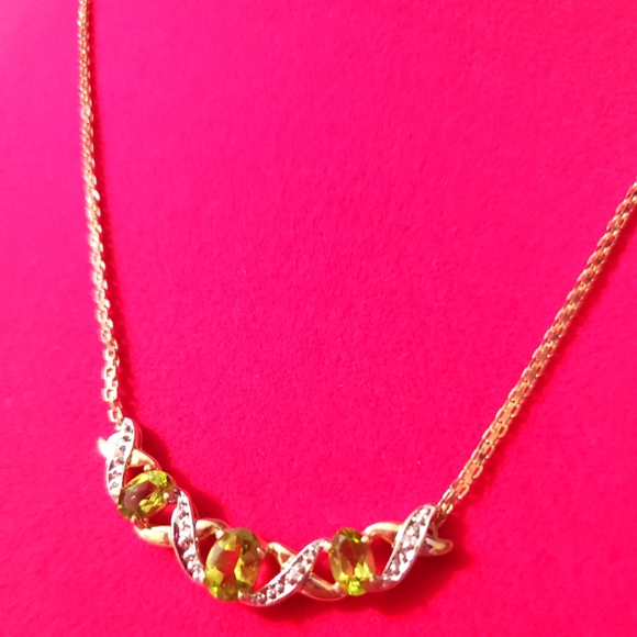 10K Gold Gemstone Necklace - Picture 1 of 9